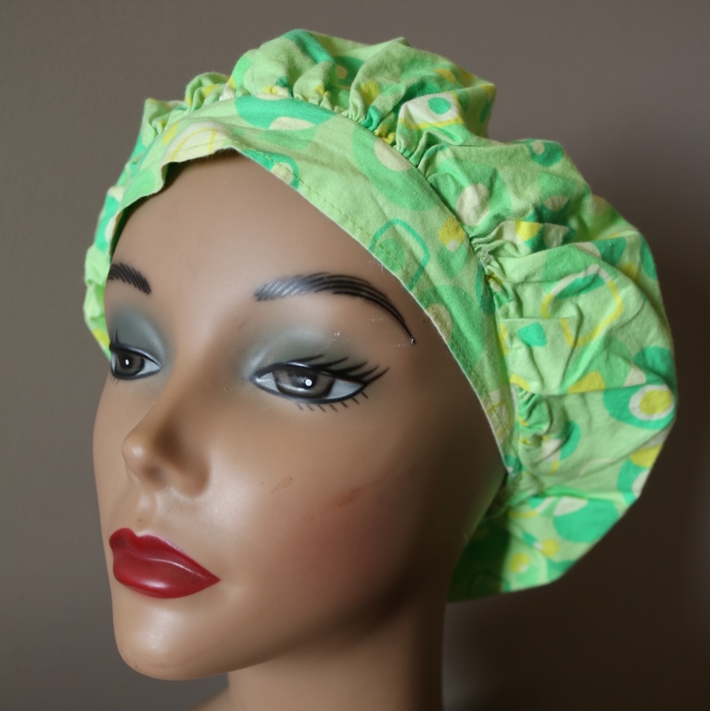 Lime Green Shapes scrub hat